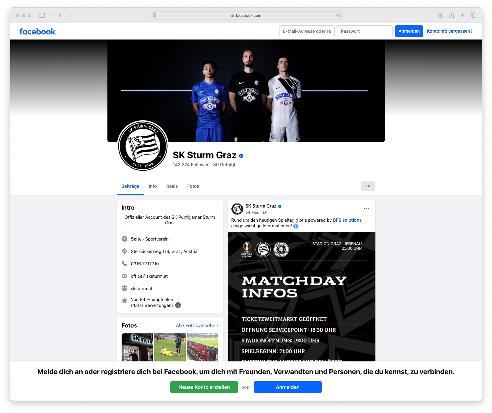 Eine Facebook-Seite