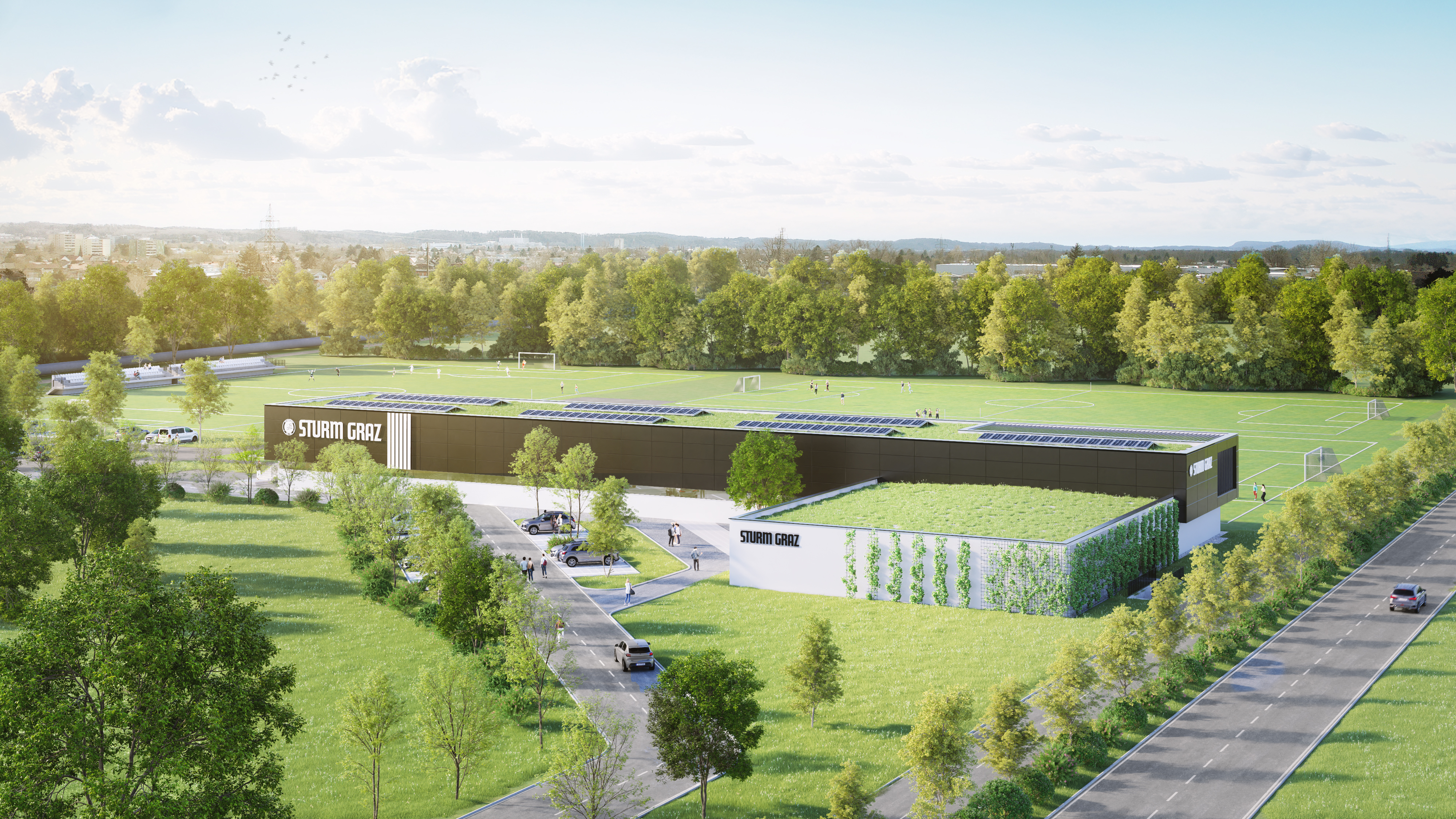 Der Entwurf des neuen Trainingszentrum in Puntigam.