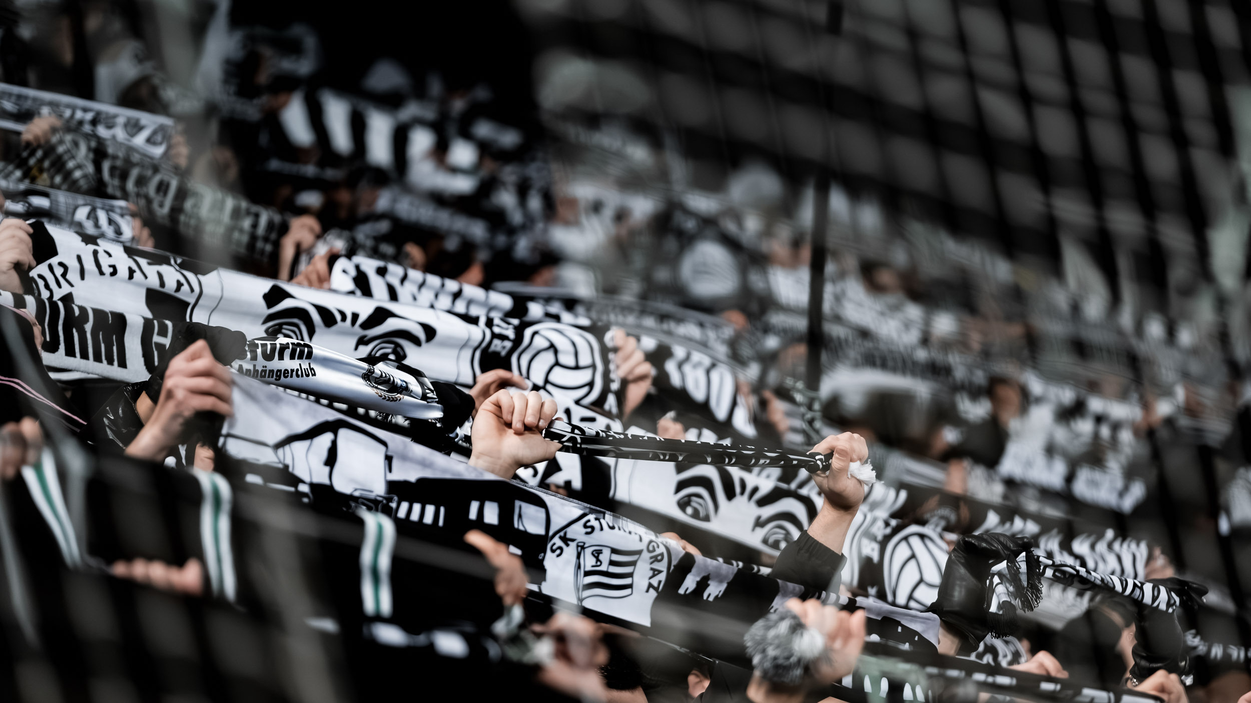 Viele Menschen mit Schal